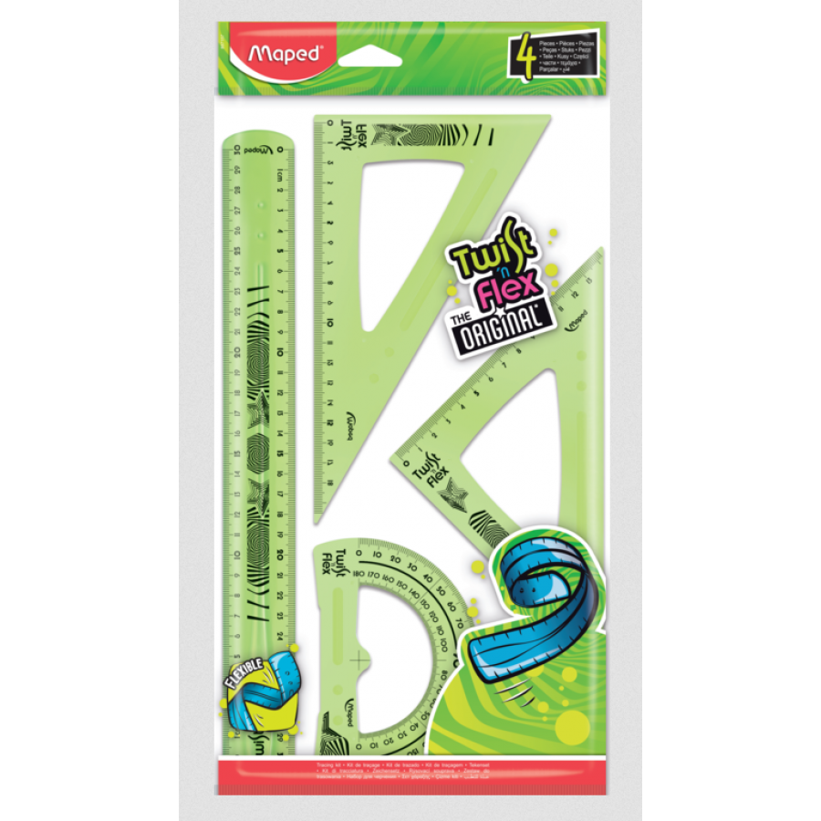 Maped Σετ 4 Γεωμετρικά Όργανα Πλαστικά Twist 'n Flex (Διάφορα Χρώματα) Maped Σετ 4 Γεωμετρικά Όργανα Πλαστικά Twist 'n Flex (Διάφορα Χρώματα)